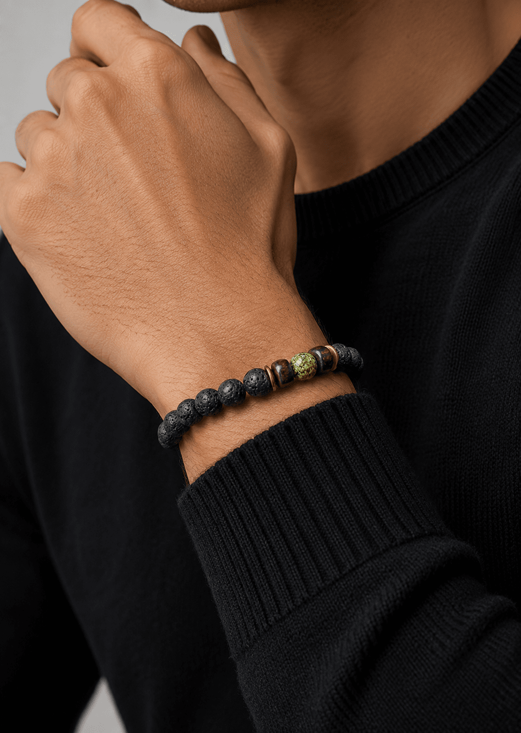 Kralenarmband Obsidian Whirl
