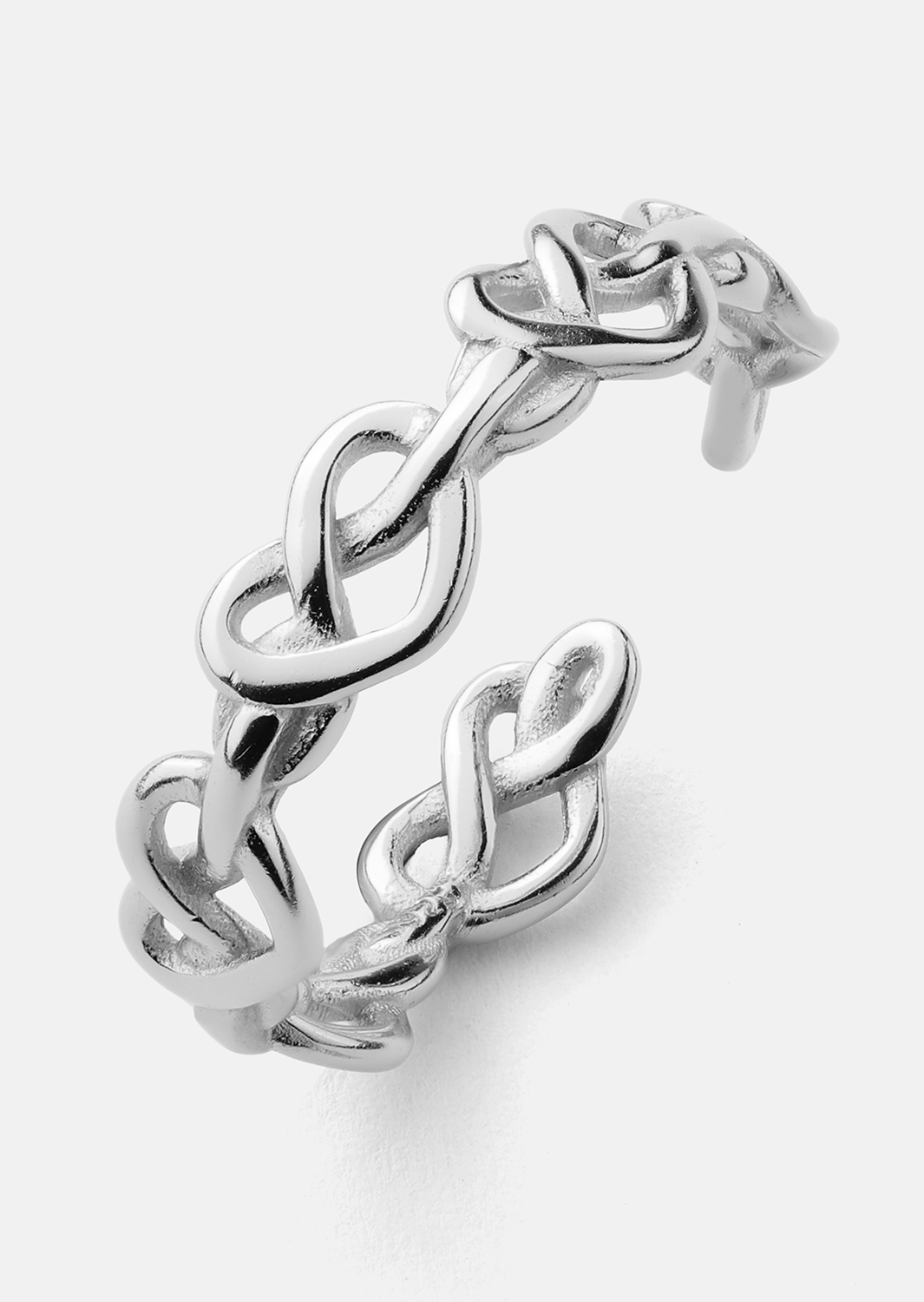 Ring Heart Link - Verzilverd