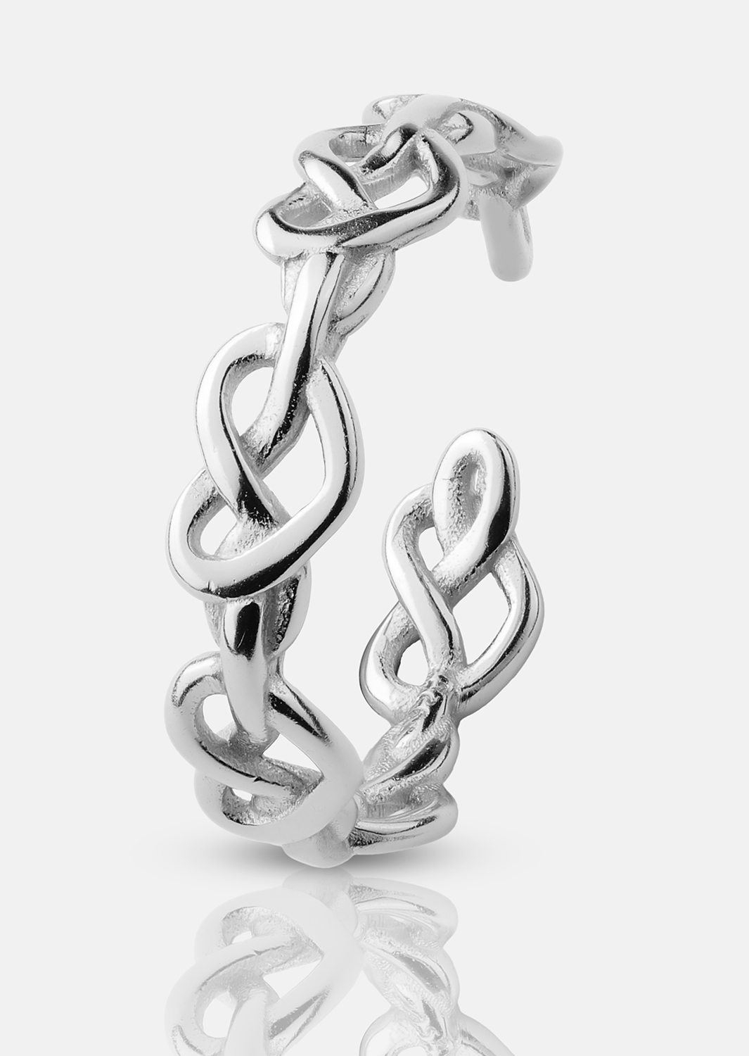 Ring Heart Link - Verzilverd