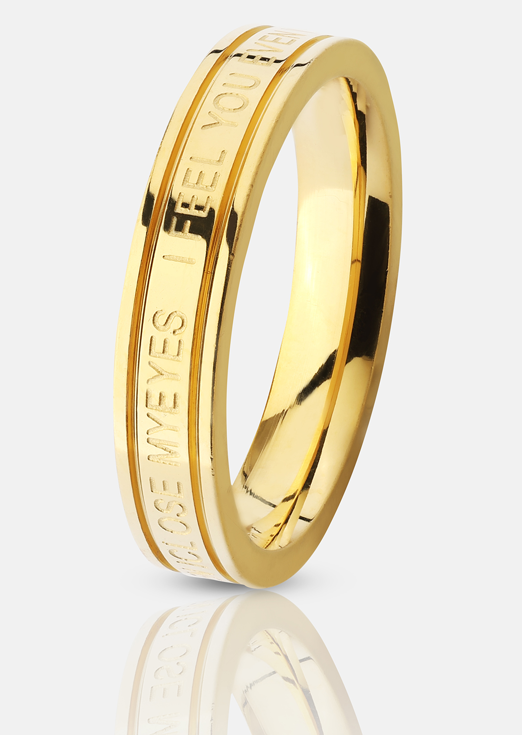 Ring Plain Link - 18k Verguld