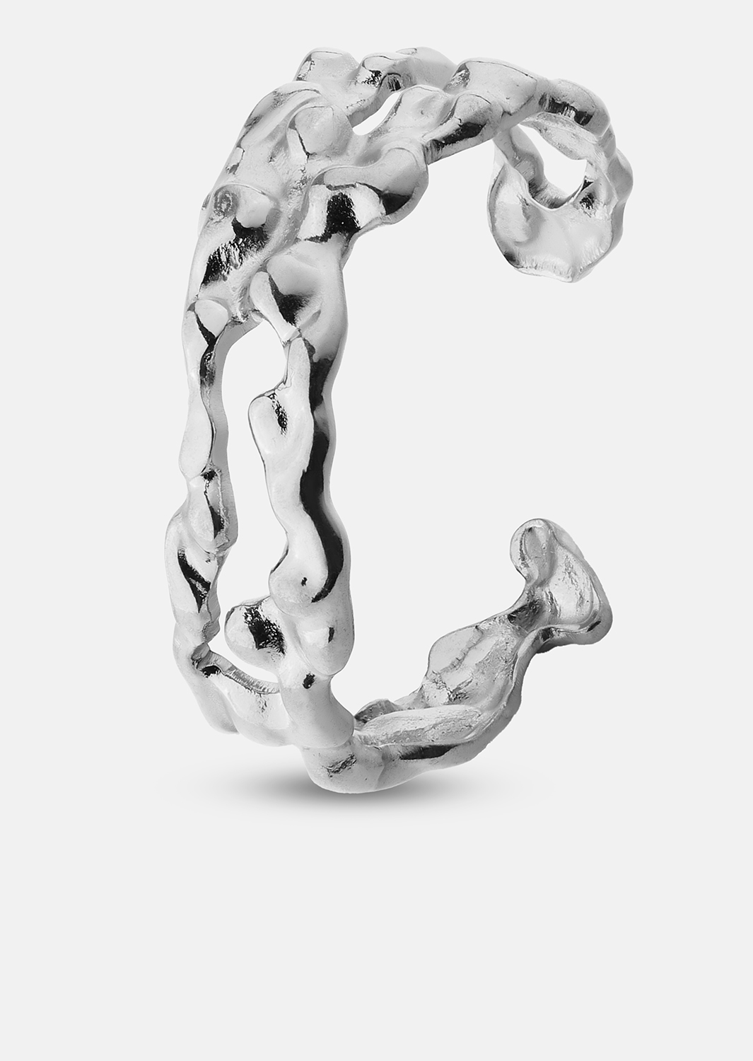 Ring Molten Wave - Verzilverd