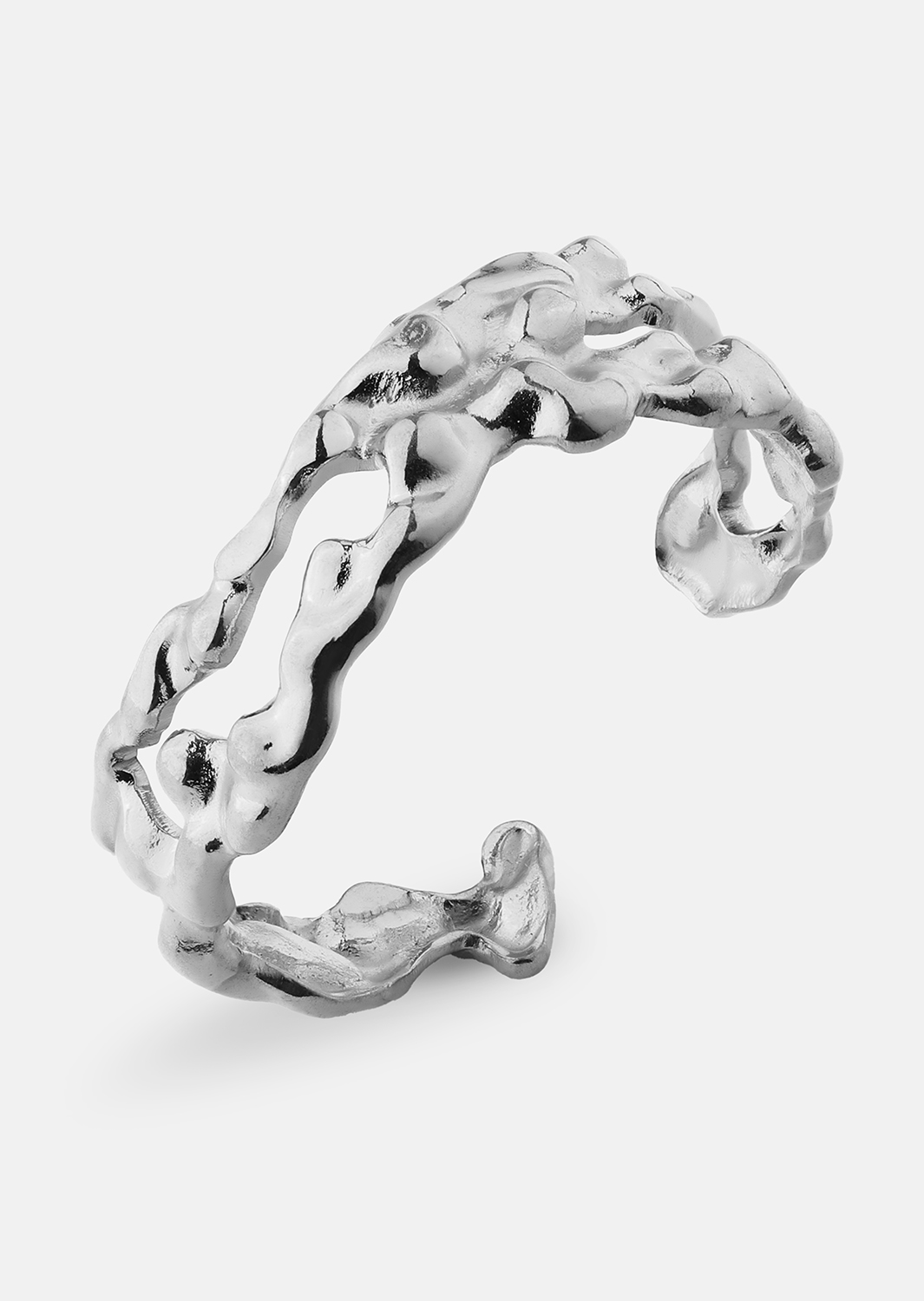 Ring Molten Wave - Verzilverd