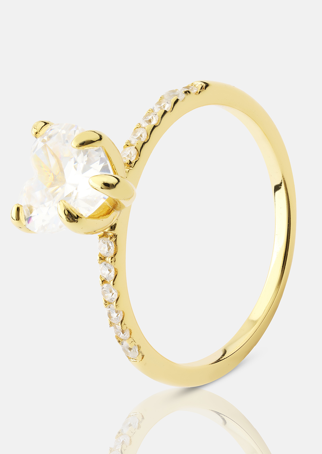 Heartlight Solitaire Ring - 18k Verguld