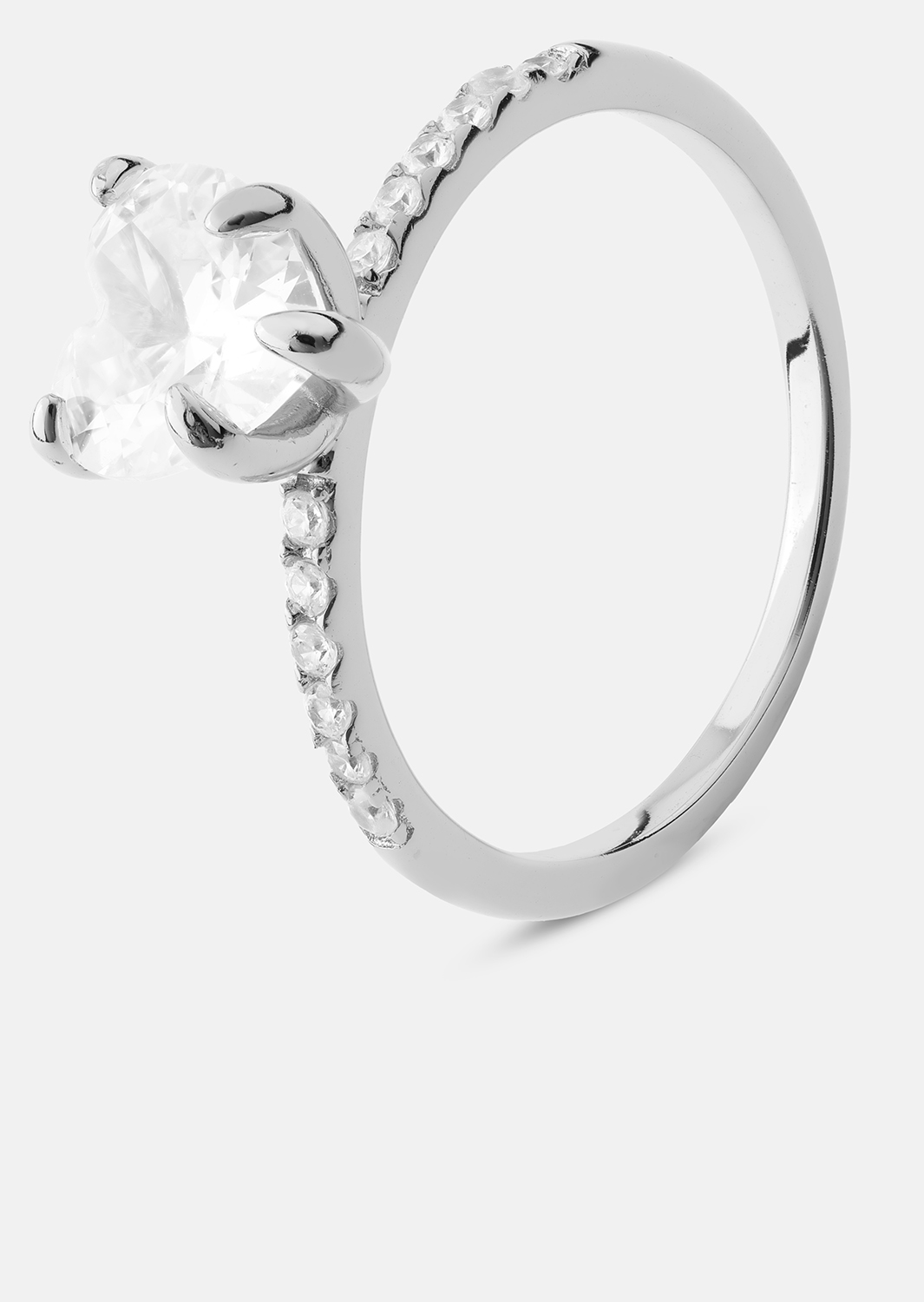 Heartlight Solitaire Ring - Verzilverd