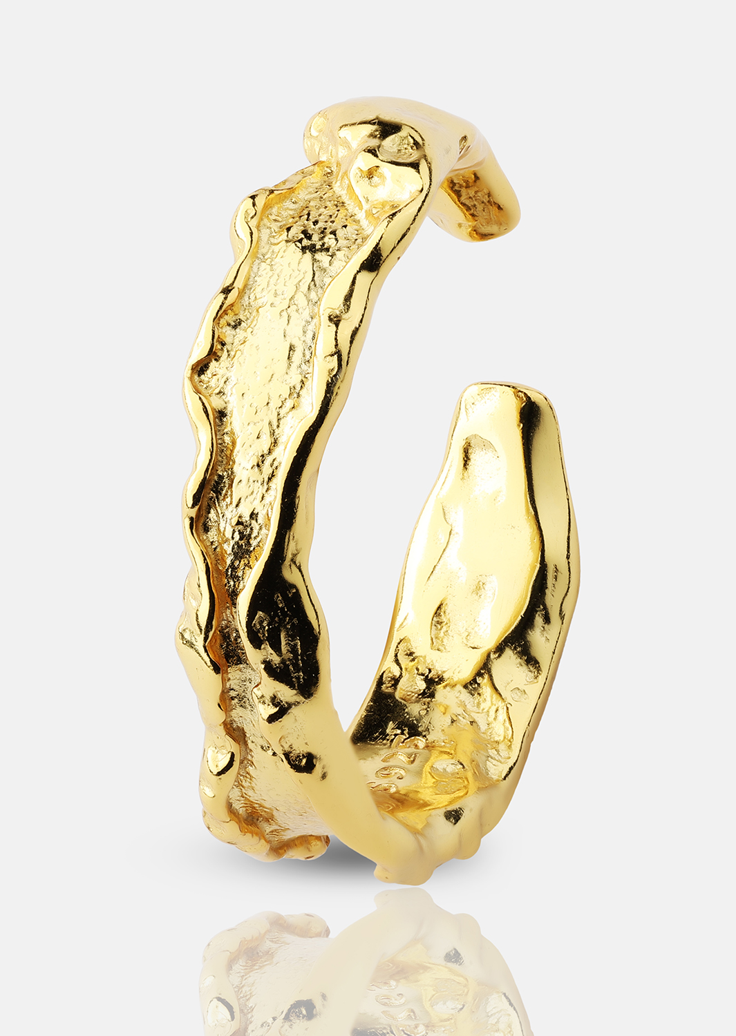 Ring Raw Texture - Verguld met 18k goud
