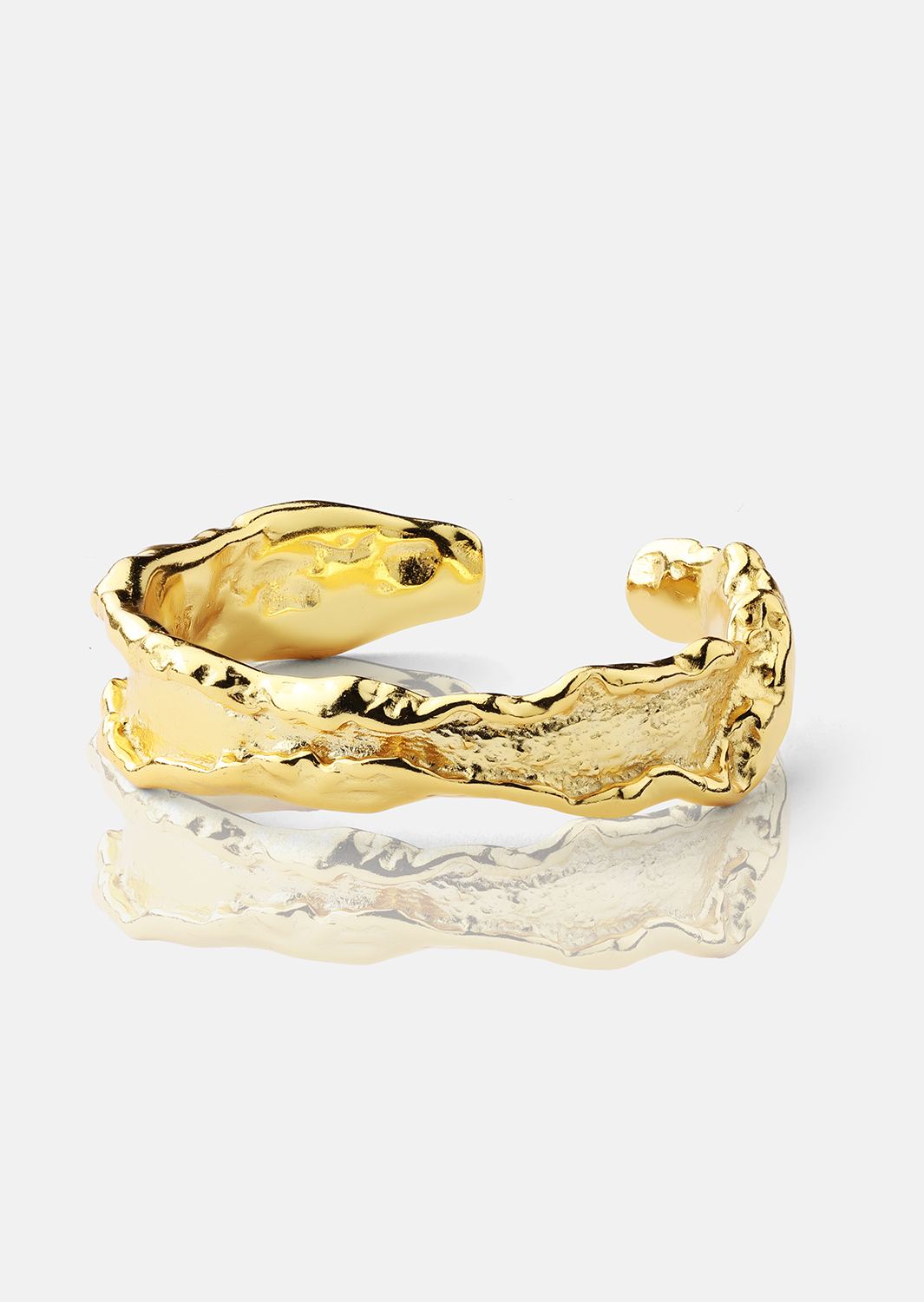 Ring Raw Texture - Verguld met 18k goud