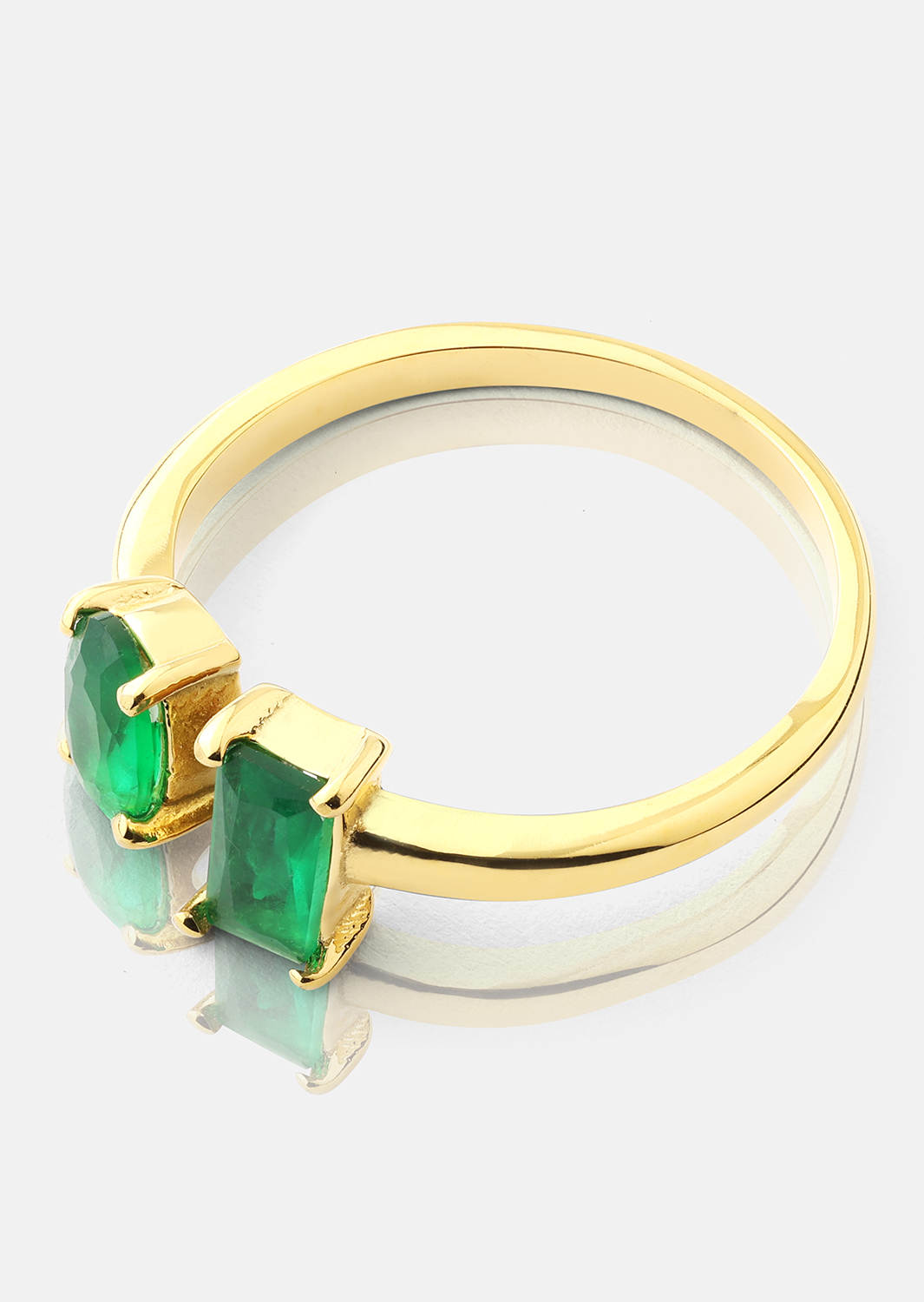 Ring Emerald Duo - 18k Verguld