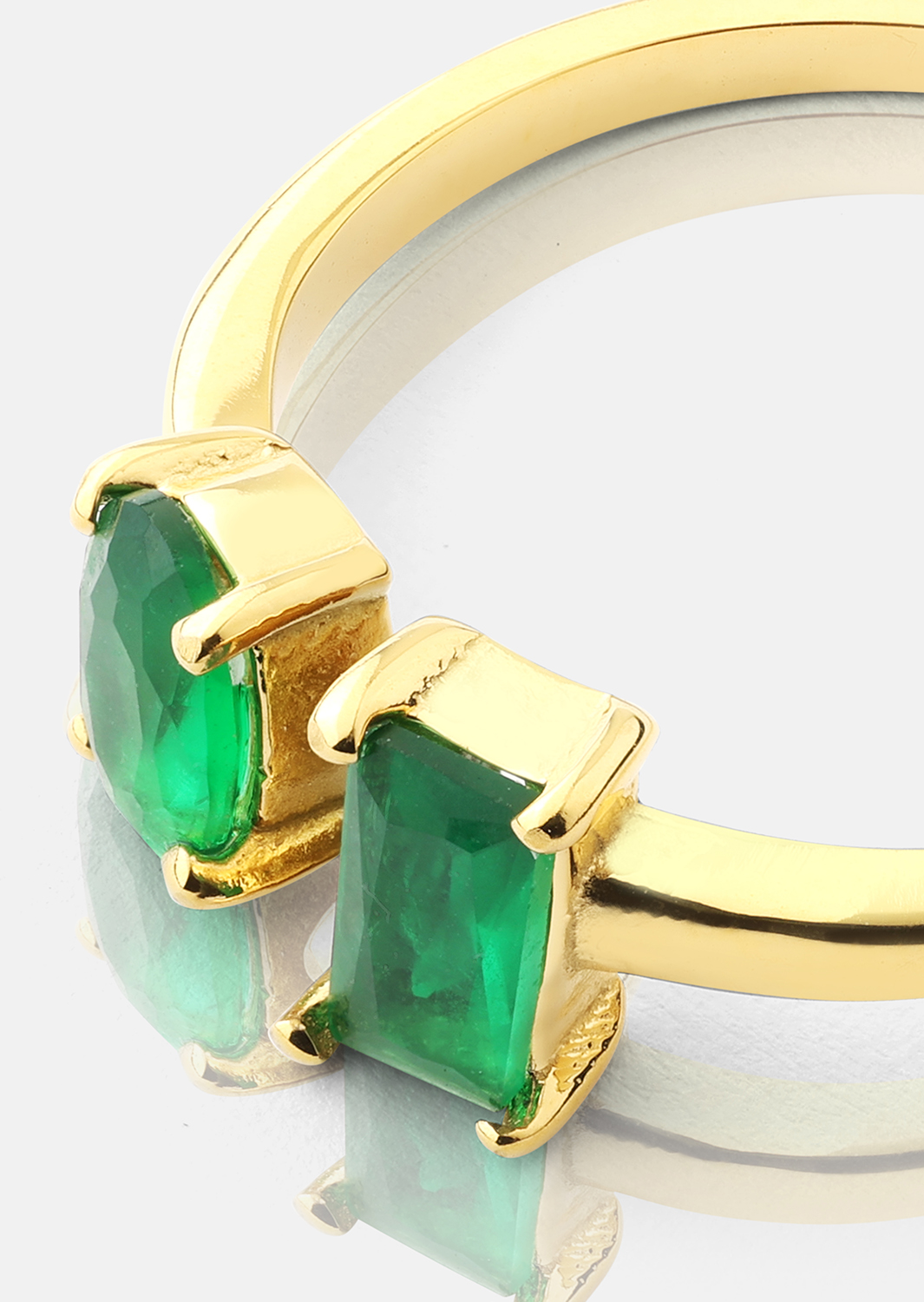 Ring Emerald Duo - 18k Verguld